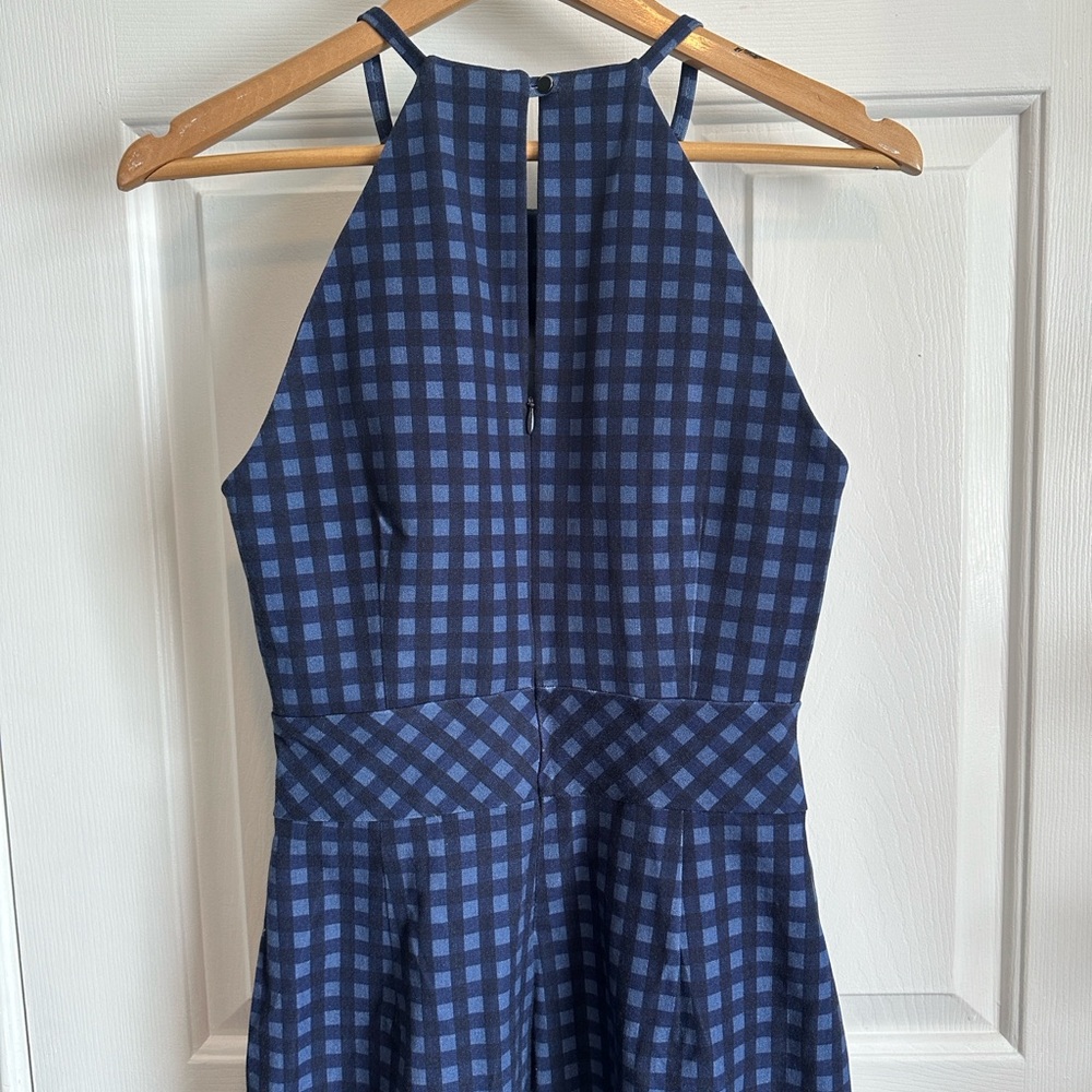 Banana Republic Navy Checkered Midi Dress - Picture 6 of 8